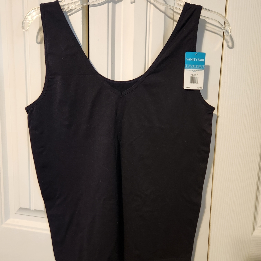 Vanity Fair Classic Black Shapewear Tank Top